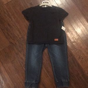 7 For All Mankind Toddler denim joggers & top set
